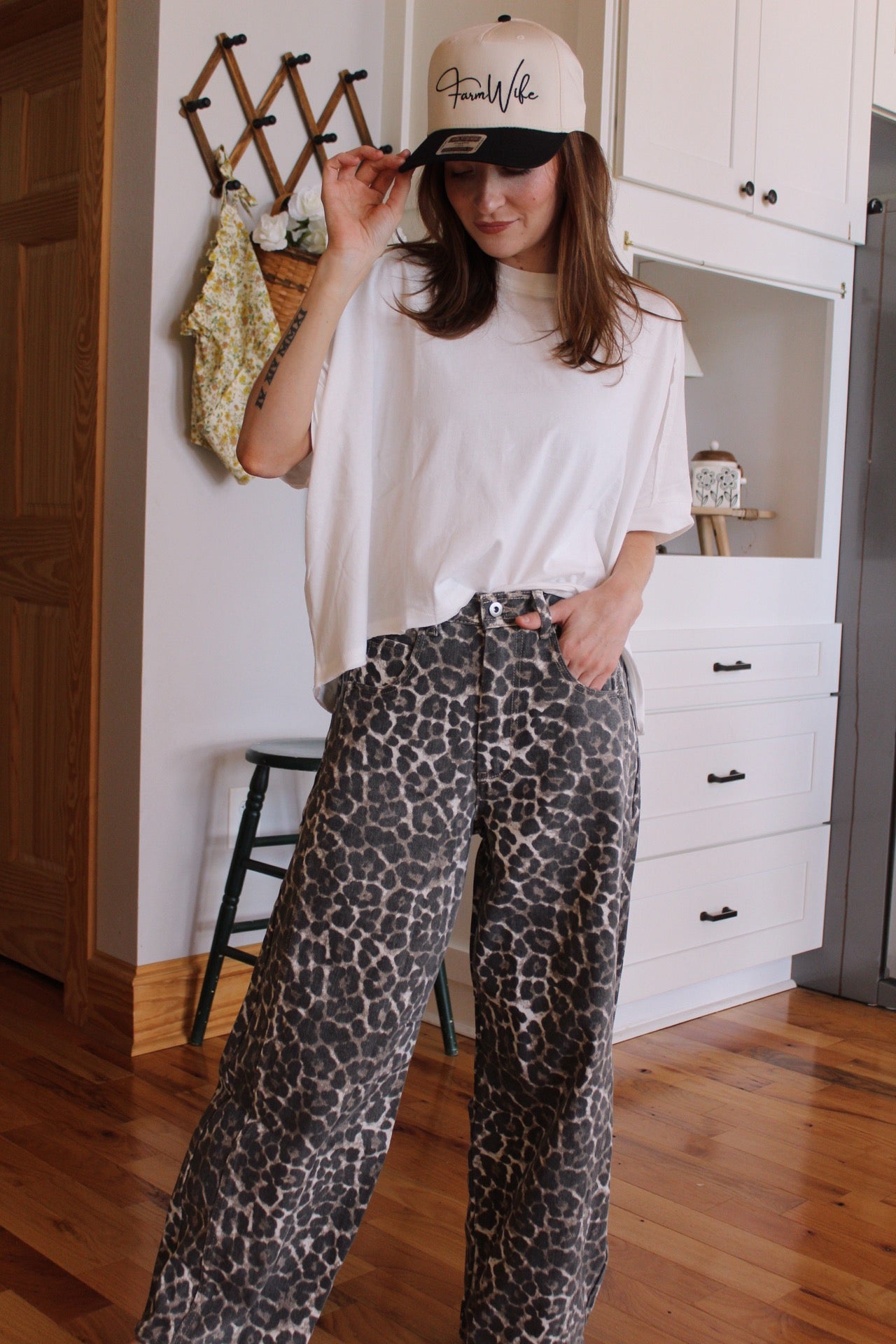 Leopard Barrel Pants