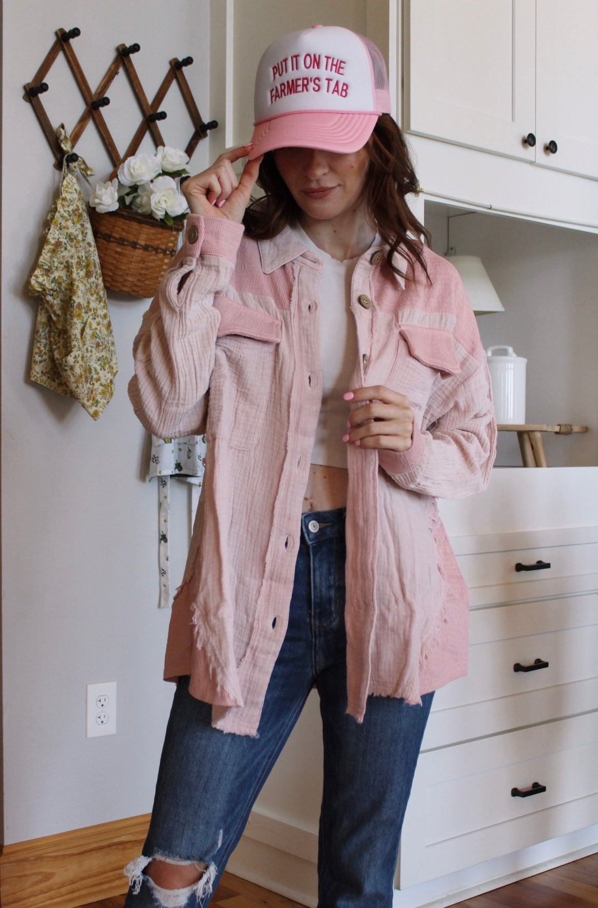 Blush Oversized Gauze Jacket