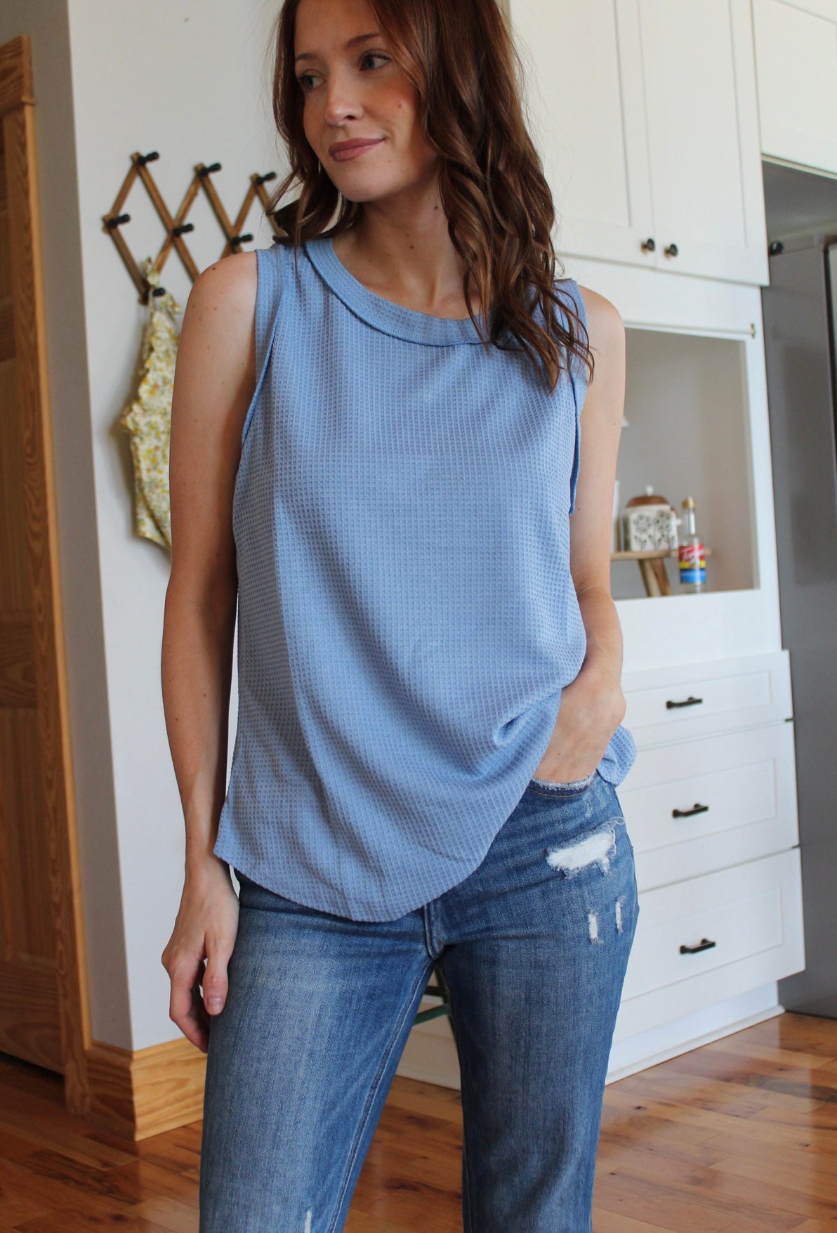 Round Neck Tank- Blue