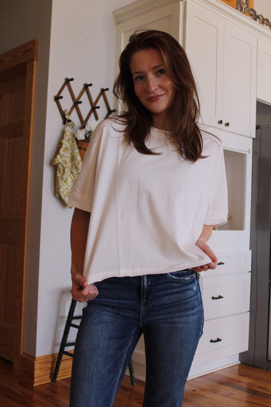 Oversized Comfy Top- White
