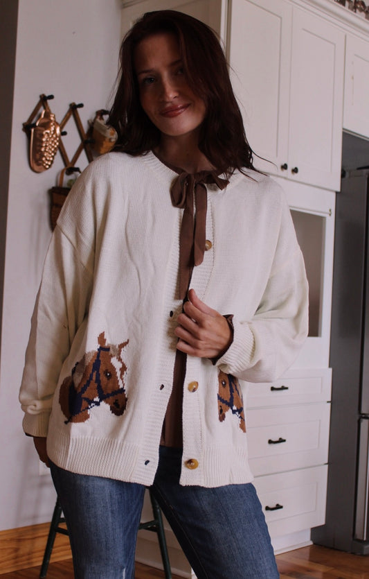 Horse Print Cardigan