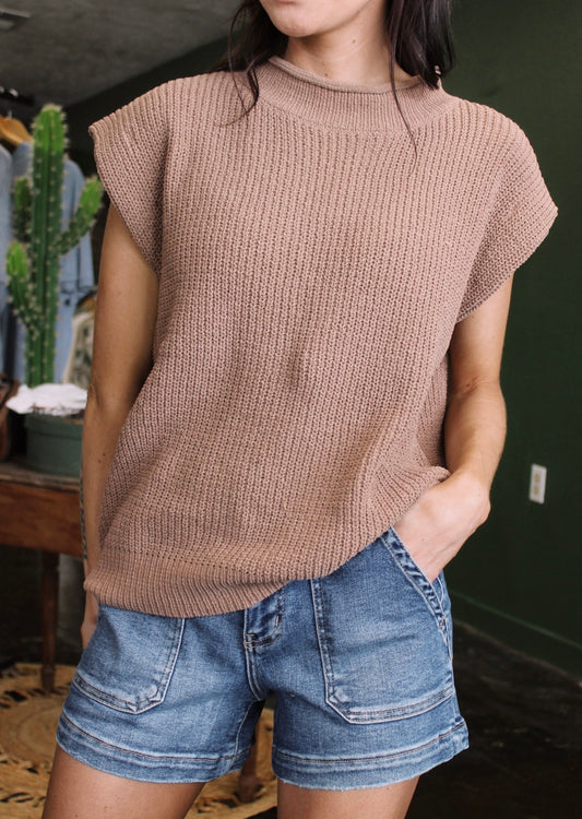 Mocha Knit Sweater Vest