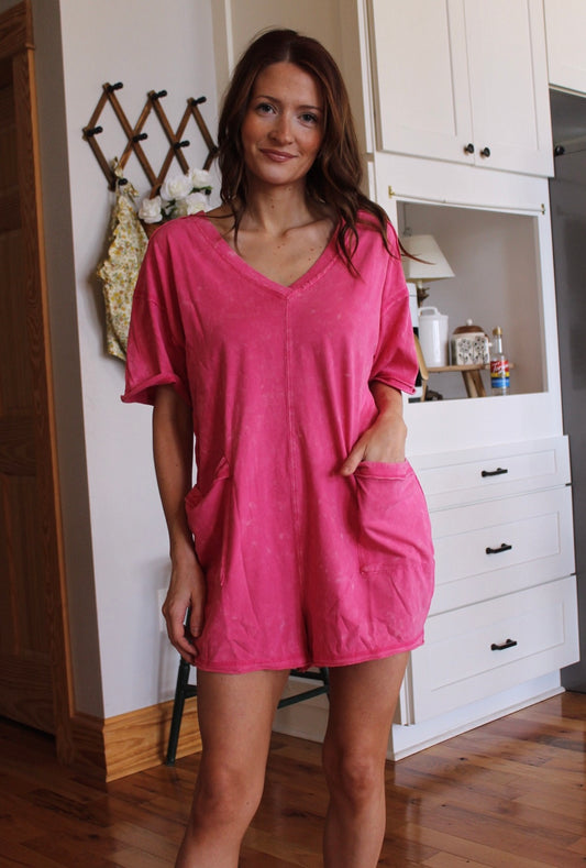 Casual Romper- Pink