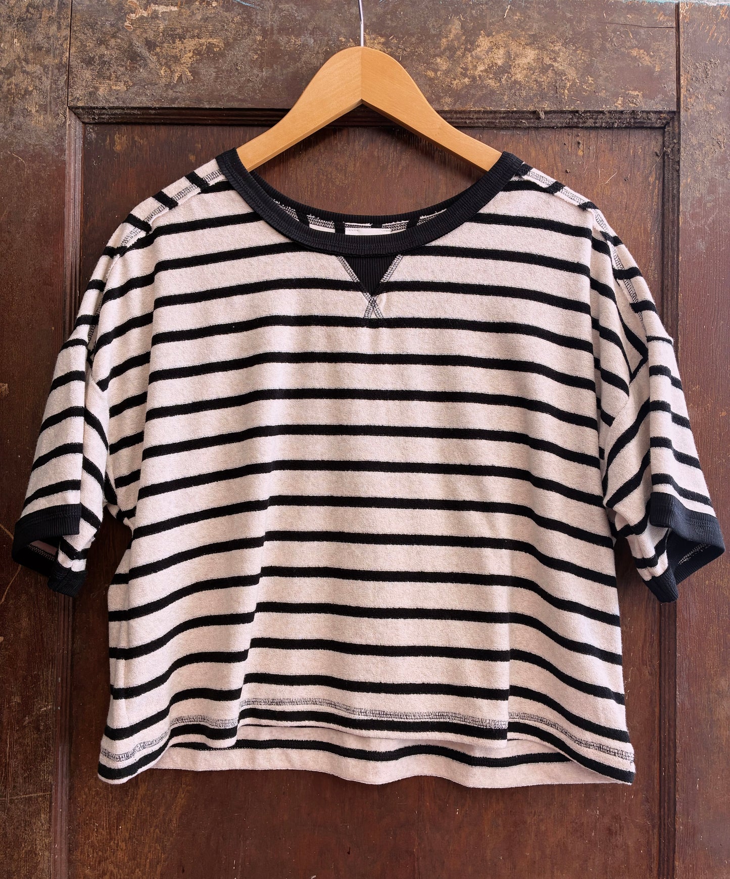 Knit Striped Top- Black/Cream