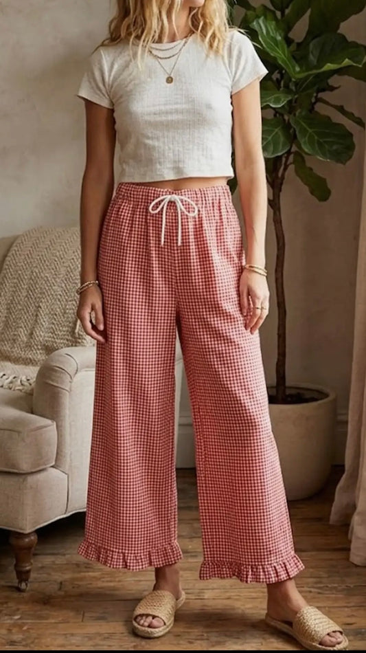 Red Gingham Pants