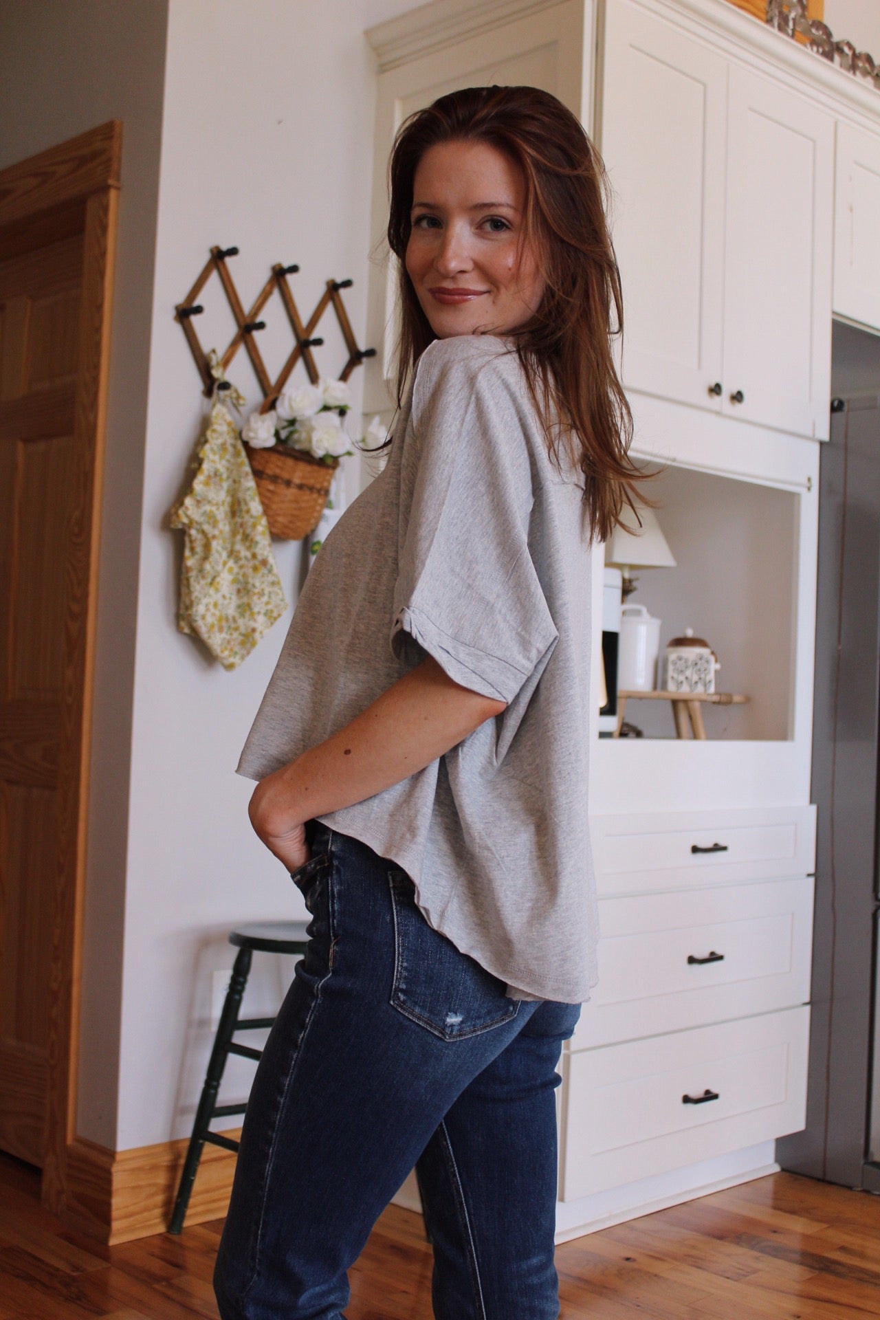 Oversized Comfy Top- Gray