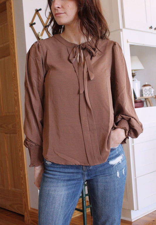Almond Necktie Top