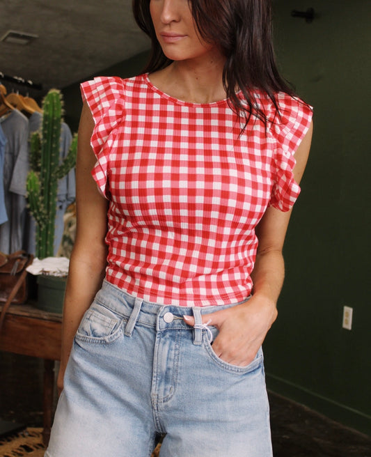Red Gingham Top