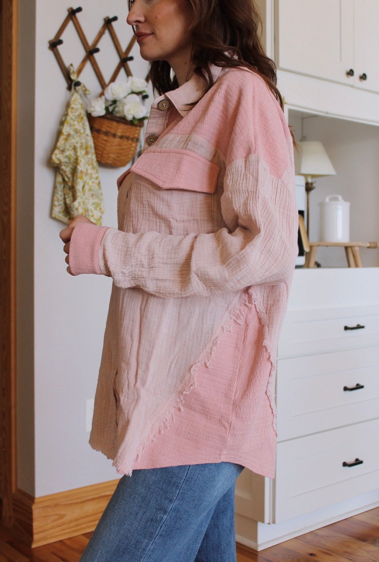 Blush Oversized Gauze Jacket