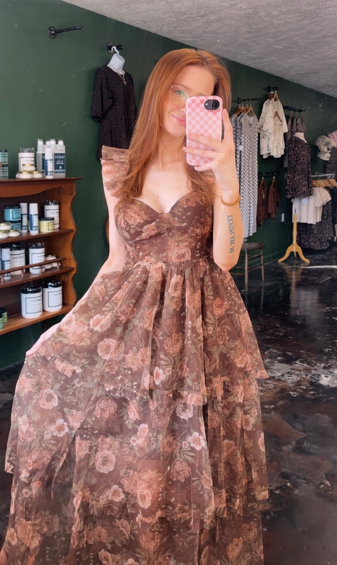 Fall Floral Midi Dress